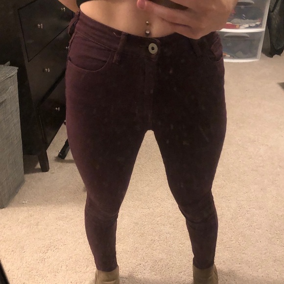 Burgundy/Maroon Skinny Jeans - Picture 3 of 4